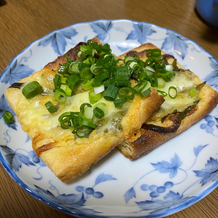 トースターで焼くだけ!うすあげのしそチーズ焼き